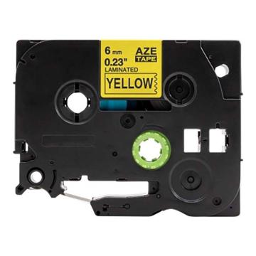 功成狮 标签色带，AZE-611GCDY0178 宽度6mm 黄底黑字，适用于兄弟ＴＺ系列标签机 售卖规格：1卷