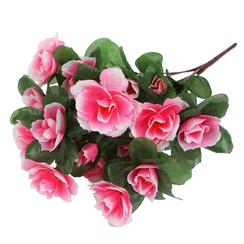 臻工品 仿真杜鹃花枝映山红塑料假花粉色6叉大杜鹃，QS-H-9 售卖规格：1支