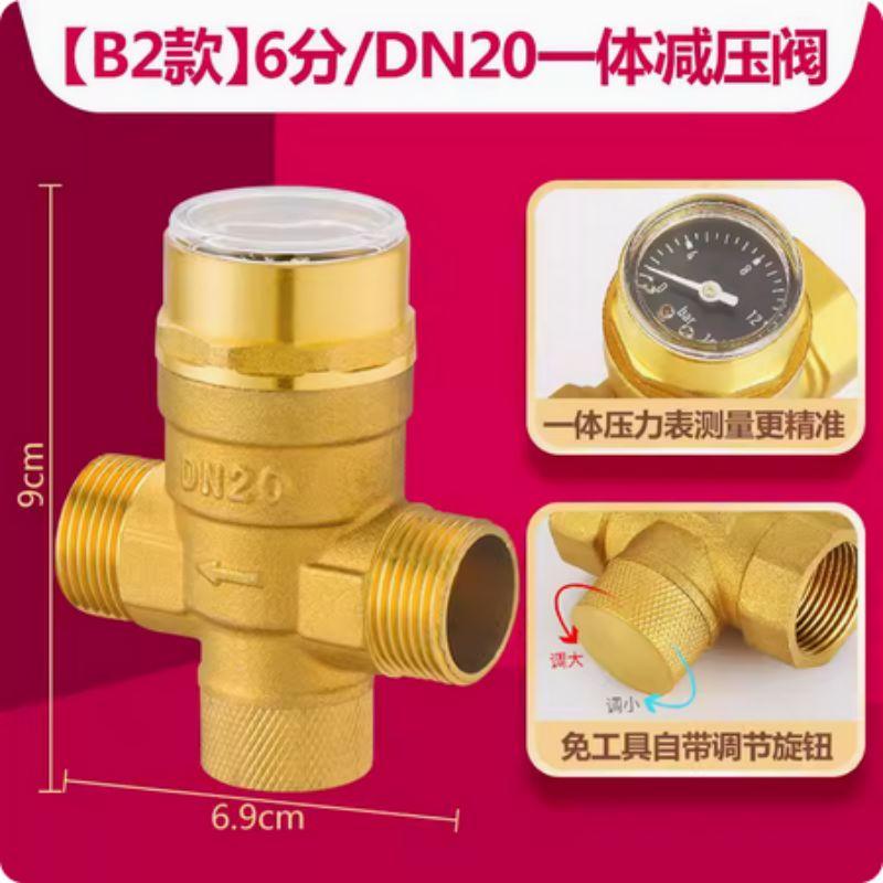 星浙气动 黄铜材质一体式可调减压稳压阀-外丝款，TYF-DN20（带压力表）-外丝款 售卖规格：1个