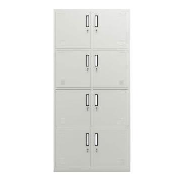 臻远 左右八门更衣柜，900宽*390深*1800高 钢板厚度为0.7mm 灰白色 售卖规格：1台