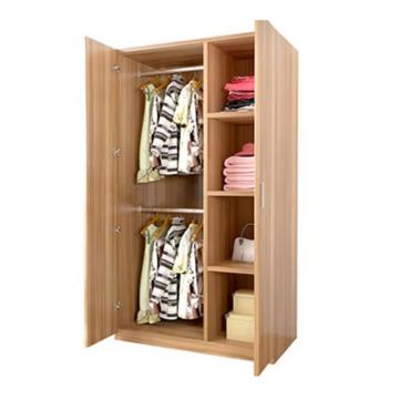 功成狮 2门木质衣柜，GUFD0638 胡桃色50cm深 800*500*1800 售卖规格：1个