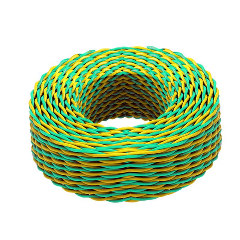 昊步 电线电缆阻燃耐火RVS双绞线，国标ZN-RVS 2*1.5 黄绿 售卖规格：100米/卷