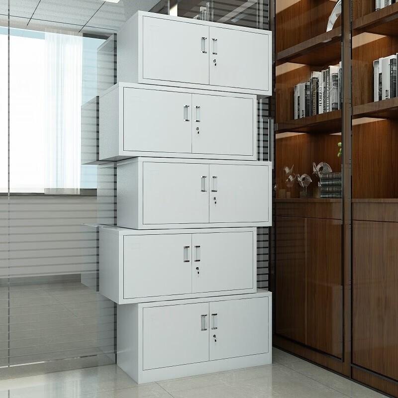 居道夫 文件柜财务凭证柜档案柜办公资料柜带锁分体五节柜，SL-WJGA-18 灰白色/850*360*2030mm 售卖规格：1个