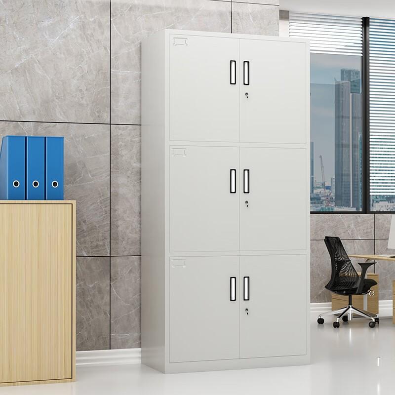 居道夫 钢制文件柜办公资料柜带锁铁皮档案柜 通三节文件柜，SL-WJGA-11 灰白色/850*390*1800mm 售卖规格：1个