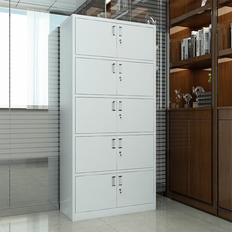 居道夫 钢制文件柜档案柜冷轧钢板通五节文件柜，SL-WJGA-7 灰白色/850*390*1800mm 售卖规格：1个