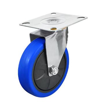 连和 手推车用万向脚轮，5"（全静轮）250/300kg安装孔距85*75 125R，125mm中静弹力轮 售卖规格：1个