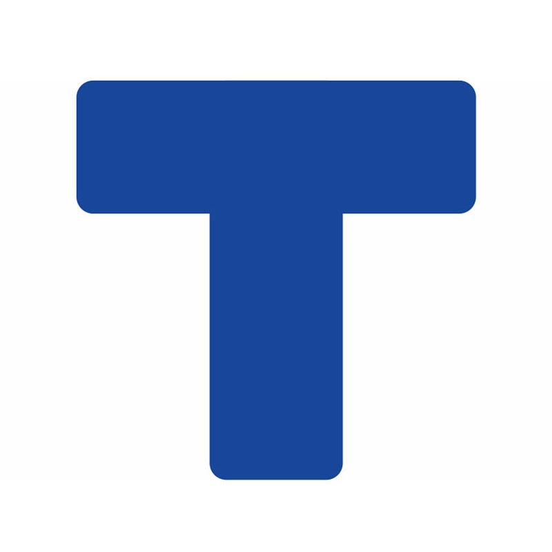 威尔克 PVC磨砂5S管理地面定位贴，蓝色T型 15cm*5cm*1.1mm厚 售卖规格：1个