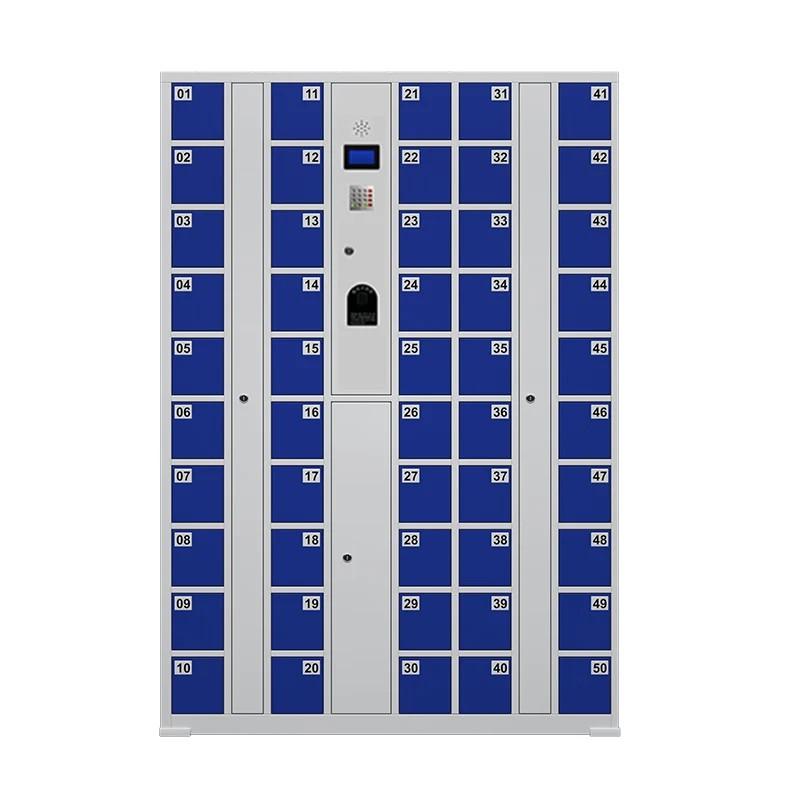 居道夫 智能手机柜电子设备寄存柜储物柜，SL-SJGB-07 蓝色/电子设备寄存柜/50门/指纹/1260*300*1800mm 售卖规格：1台