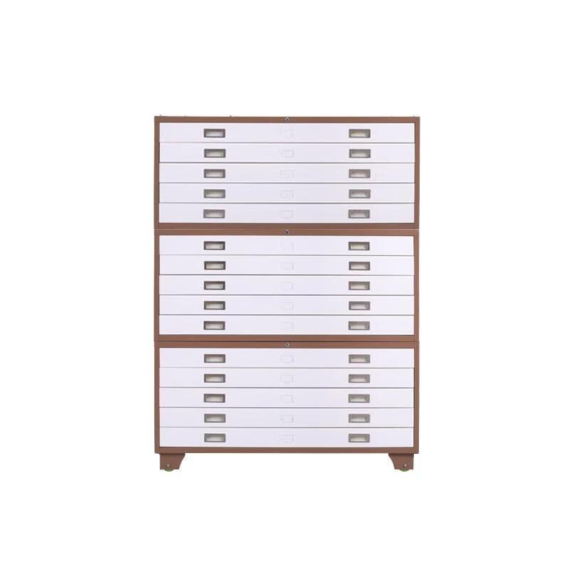 居道夫 工程图纸柜收纳柜，SL-DTGA-12 咖白色/0号/三节柜/1750*1300*930mm 售卖规格：1台