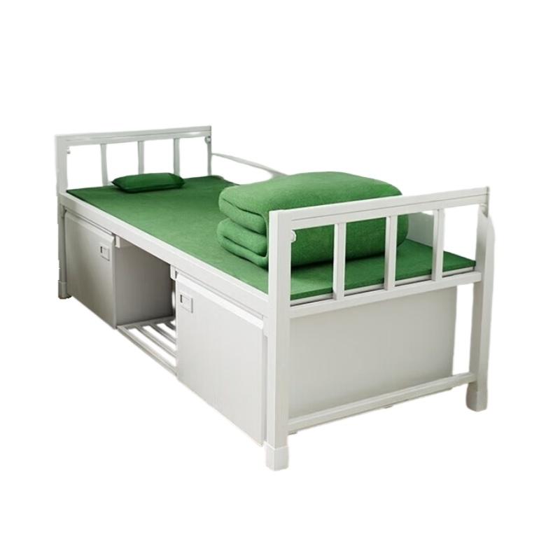 居道夫 钢制单人床宿舍组合单人床公寓床含床下柜，SLJ-02 白色/钢制/含床下柜/2000*900*810mm 售卖规格：1张