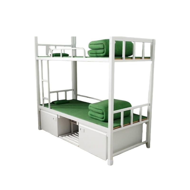 居道夫 钢制双人床宿舍组合床双层床上下铺含床下柜，SLJ-01 白色/钢制/上下铺/2000*900*1800mm 售卖规格：1张