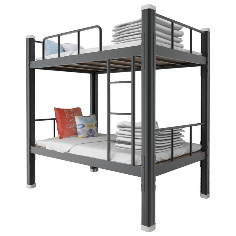 居道夫 钢制型材床双层床员工宿舍上下铺公寓床，SL-TYC-04 黑色/冷轧钢/上下层/2000*900*1800mm 售卖规格：1张