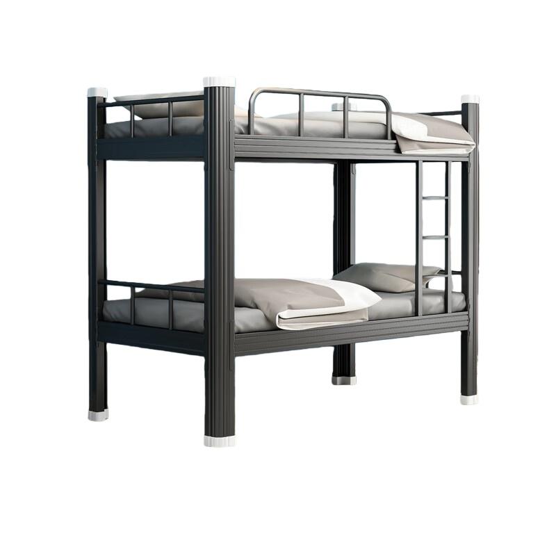 居道夫 营具双层床上下铺铁架床含两个5cm床垫，SL4073145 黑色/冷轧钢/上下层/2000*1200*1800mm 售卖规格：1套