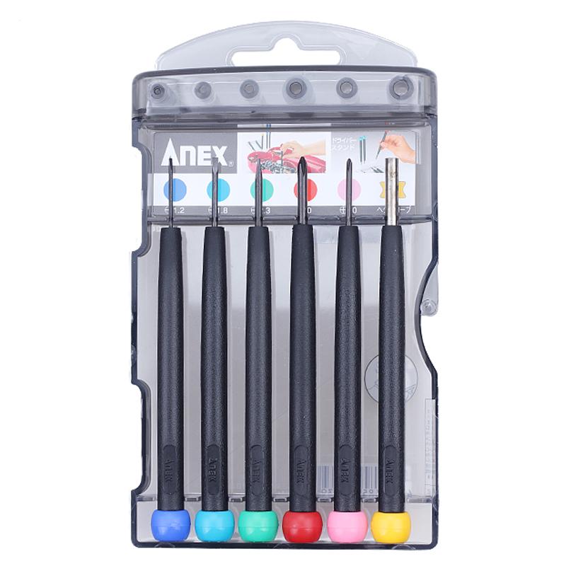 安力士牌 (ANEX)精密螺丝刀套装 6支装，No.935 售卖规格：1套