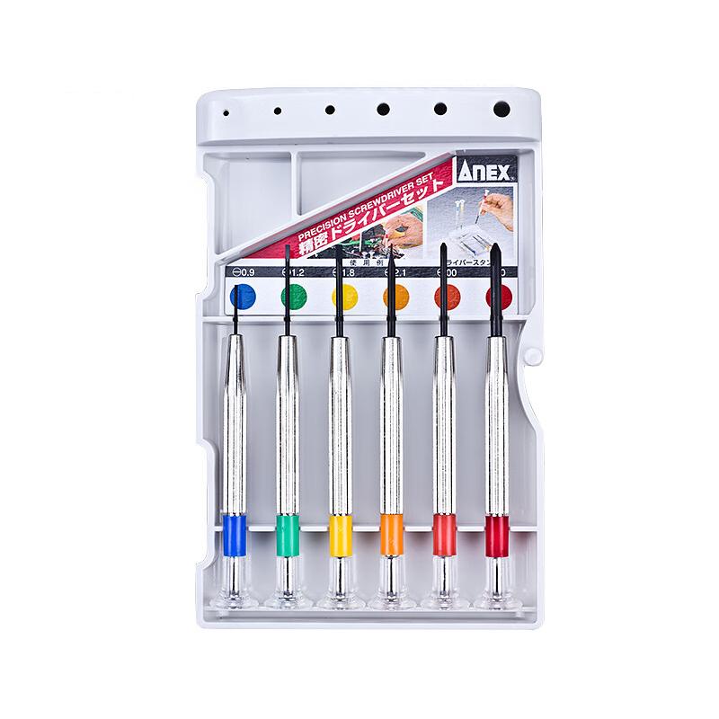 安力士牌 (ANEX)精密螺丝刀套装 6支装，No.800 售卖规格：1套