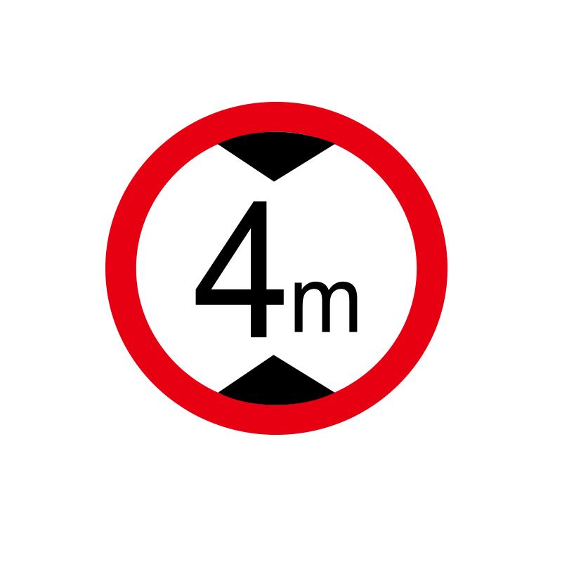 帛拉 交通安全标识，90019 限高4米，Φ600mm，1.5mm厚铝板，送抱箍 售卖规格：1个