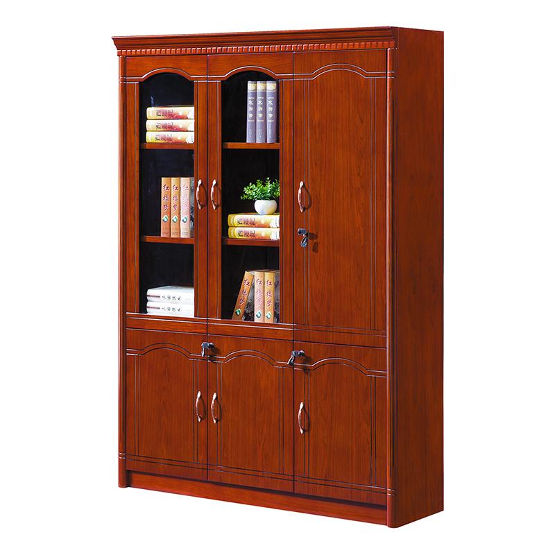 臻远 木质文件柜油漆贴木皮资料柜书柜 三门，ZY051414 1400*400*2000mm 售卖规格：1台