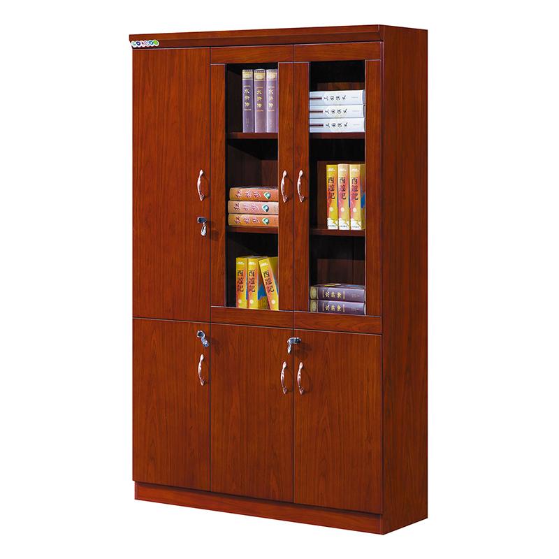 臻远 木质文件柜油漆贴木皮资料柜书柜 三门，ZY051419 1200*400*2000mm 售卖规格：1台