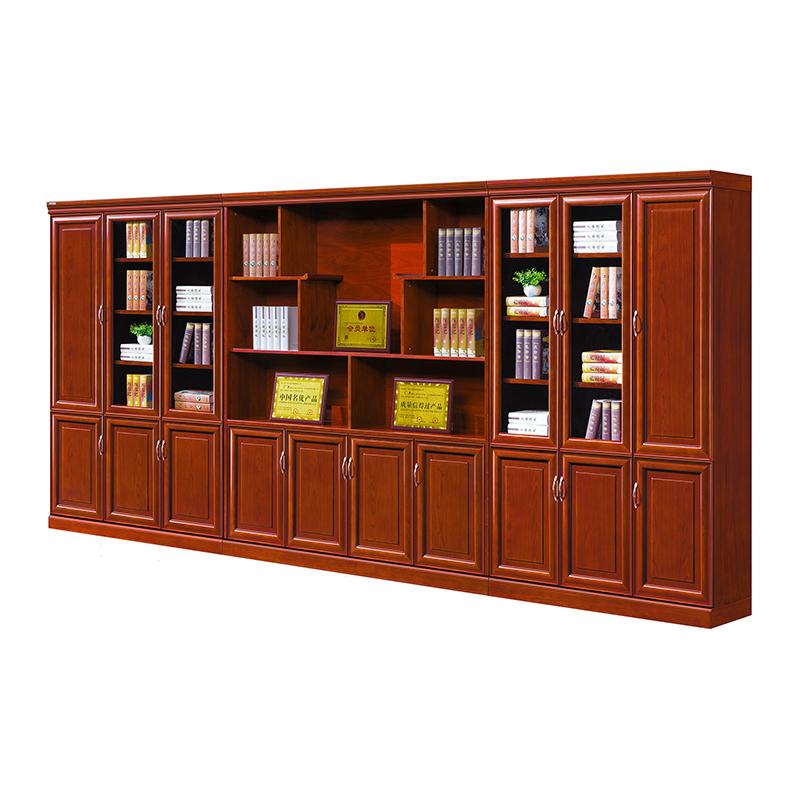 臻远 木质文件柜展示柜油漆贴木皮资料柜书柜 组合柜，ZY051439 4500*400*2200mm 售卖规格：1台