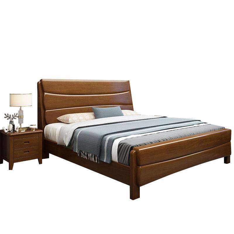 臻远 实木床,卧室床,公寓床,含1个床头柜，ZY4012002 1500*2200*1100mm 售卖规格：1张