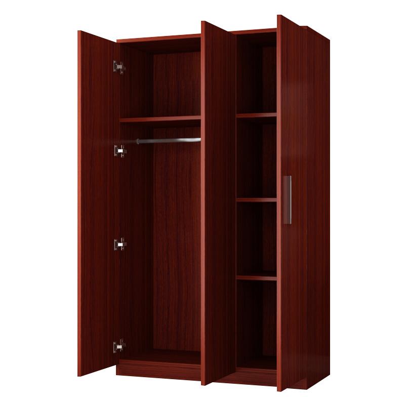 臻远 简约木质衣柜,衣服收纳柜，ZY4022348 柚木色三门 售卖规格：1台