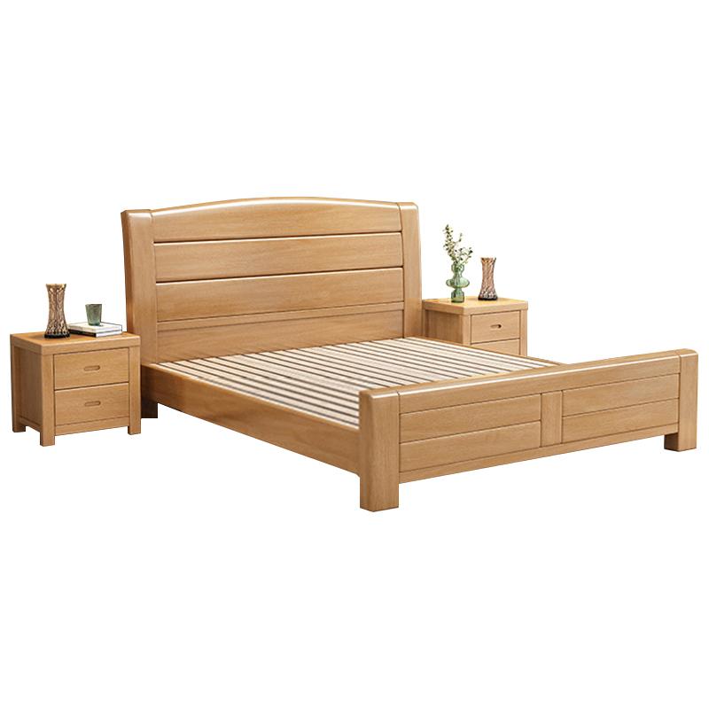 臻远 实木床,卧室床,公寓床,含两个床头柜，ZY4031231 1500*2200*1100mm 售卖规格：1张