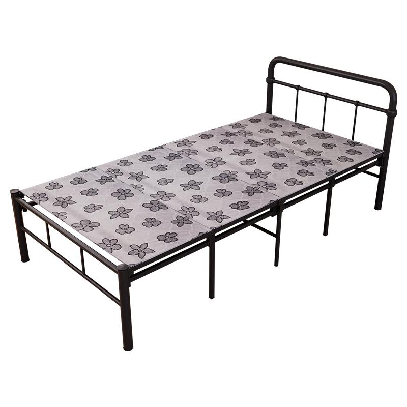 臻远 钢木床,简易折叠床,单人床，ZY4052512 黑色1.2米 售卖规格：1张