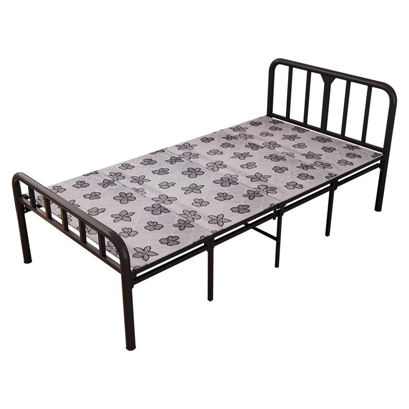 臻远 钢木床,简易折叠床,单人床，ZY4052514 黑色1米 售卖规格：1张