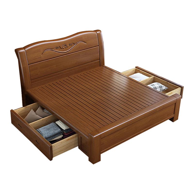 臻远 现代简约实木床,双人床,家用床,卧室床，ZY-SMC-120 1500*2000*750mm 售卖规格：1张