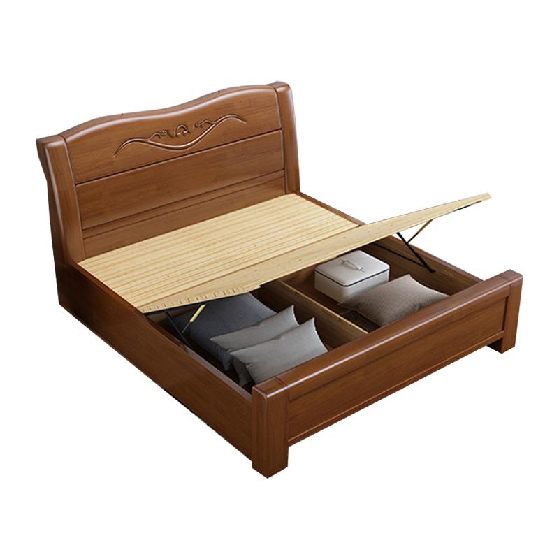 臻远 现代简约实木床,双人床,家用床,卧室床，ZY-SMC-122 1800*2000*750mm 售卖规格：1张