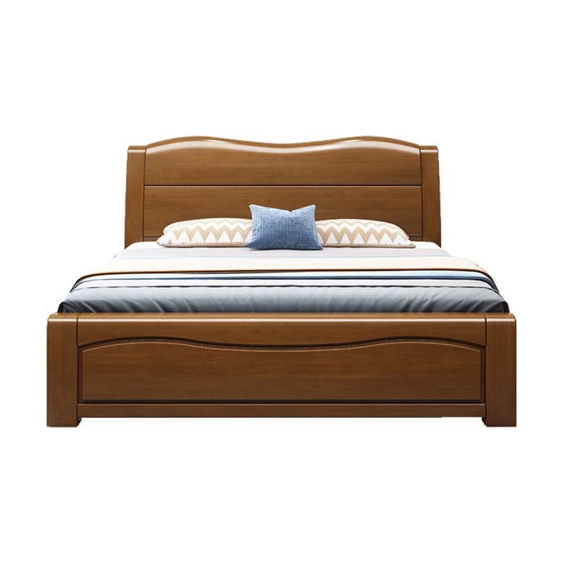 臻远 现代简约实木床,双人床,家用床,卧室床，ZY-SMC-124 1500*2000*470mm 售卖规格：1张