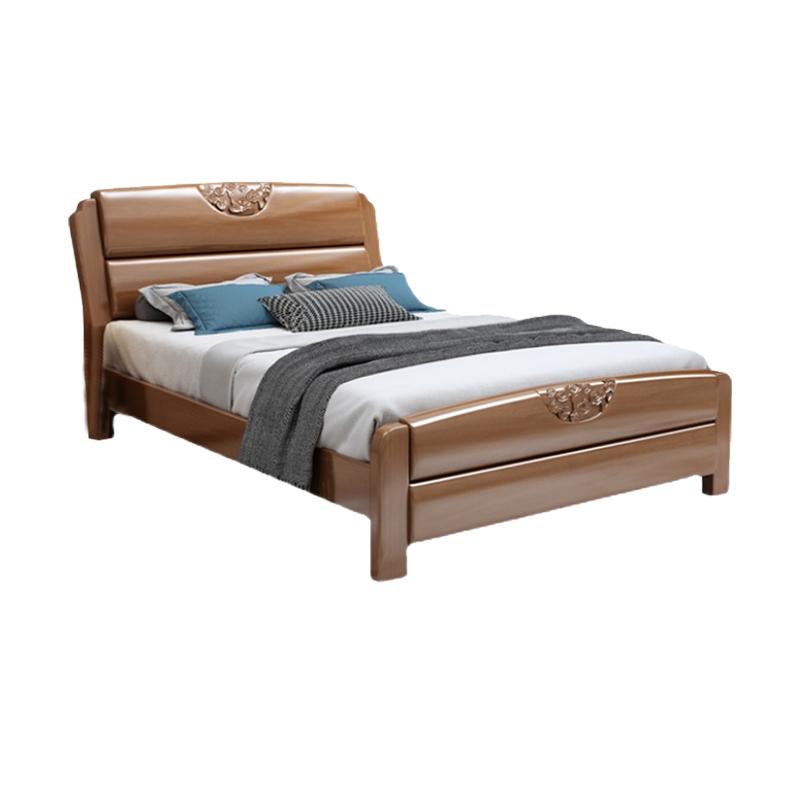 臻远 现代简约实木床,双人床,家用床,卧室床，ZY-SMC-130 1500*2000*410mm 售卖规格：1张