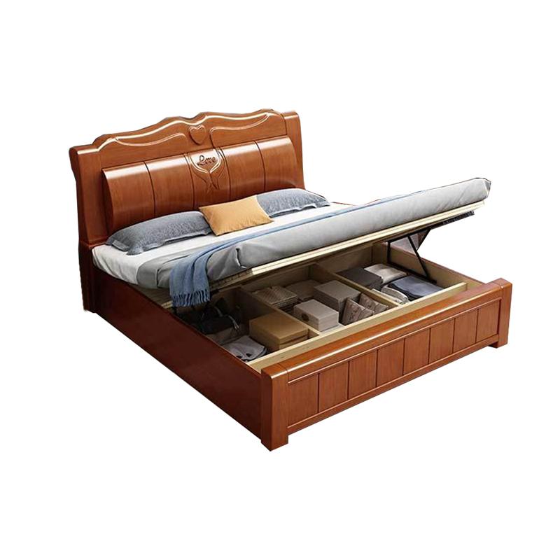 臻远 现代简约实木床,双人床,家用床,卧室床，ZY-SMC-161 1500*2000*750mm 售卖规格：1张