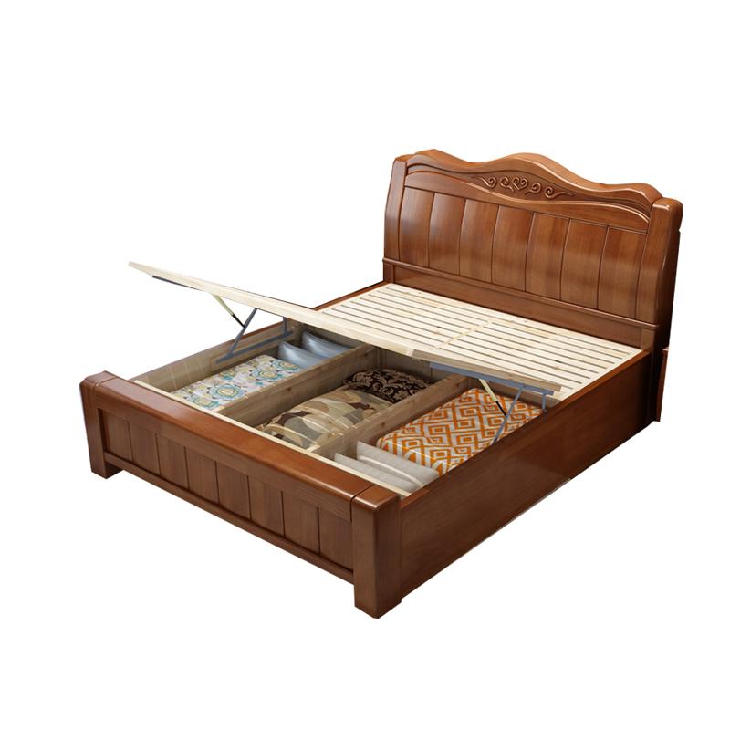 臻远 现代简约实木床,双人床,家用床,卧室床，ZY-SMC-74 1500*2000*750mm 售卖规格：1张