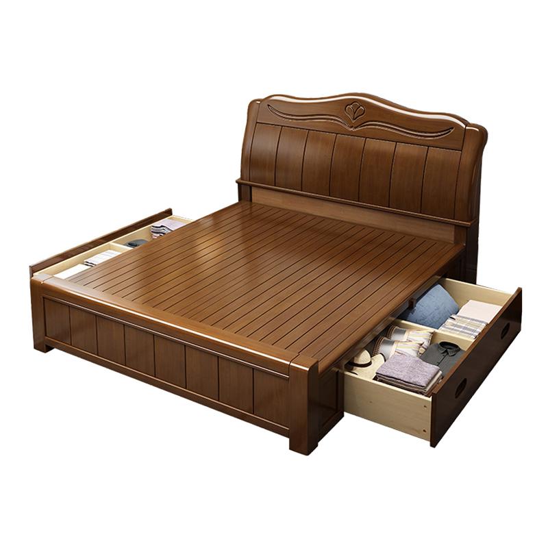 臻远 现代简约实木床,双人床,家用床,卧室床，ZY-SMC-87 1500*2000*750mm 售卖规格：1张