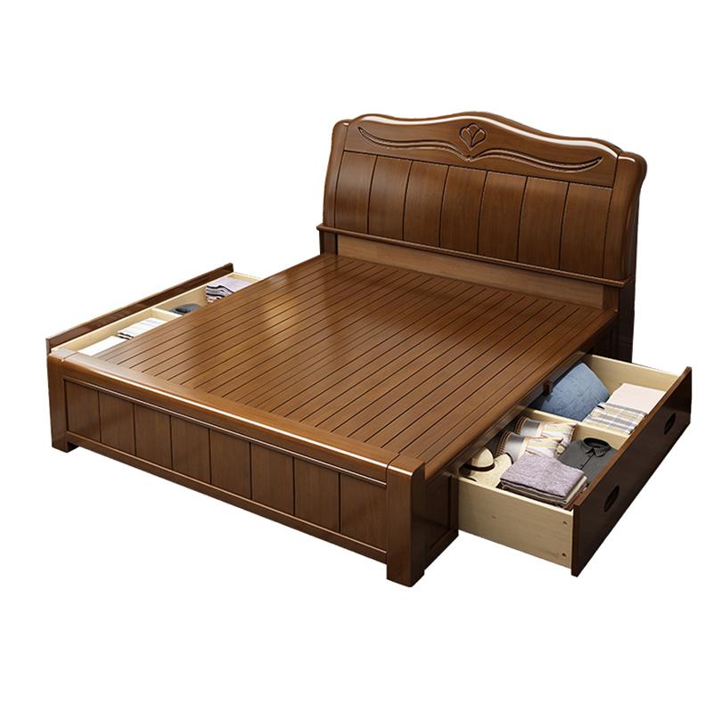 臻远 现代简约实木床,双人床,家用床,卧室床，ZY-SMC-90 1800*2000*750mm 售卖规格：1张