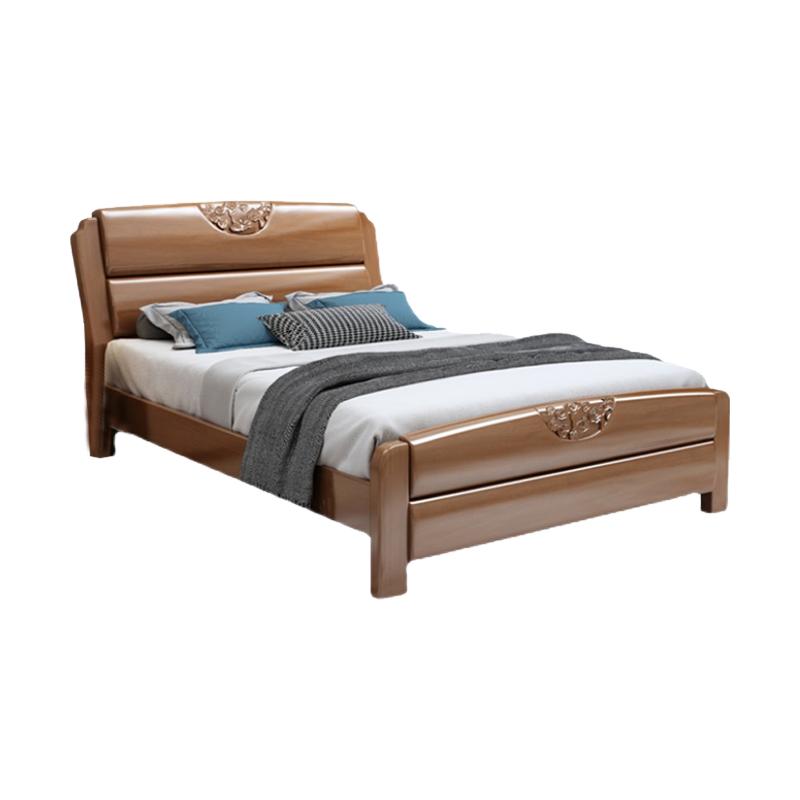 臻远 现代简约实木床,双人床,家用床,卧室床，ZY-SMC-133* 1800*2000*750mm 售卖规格：1张