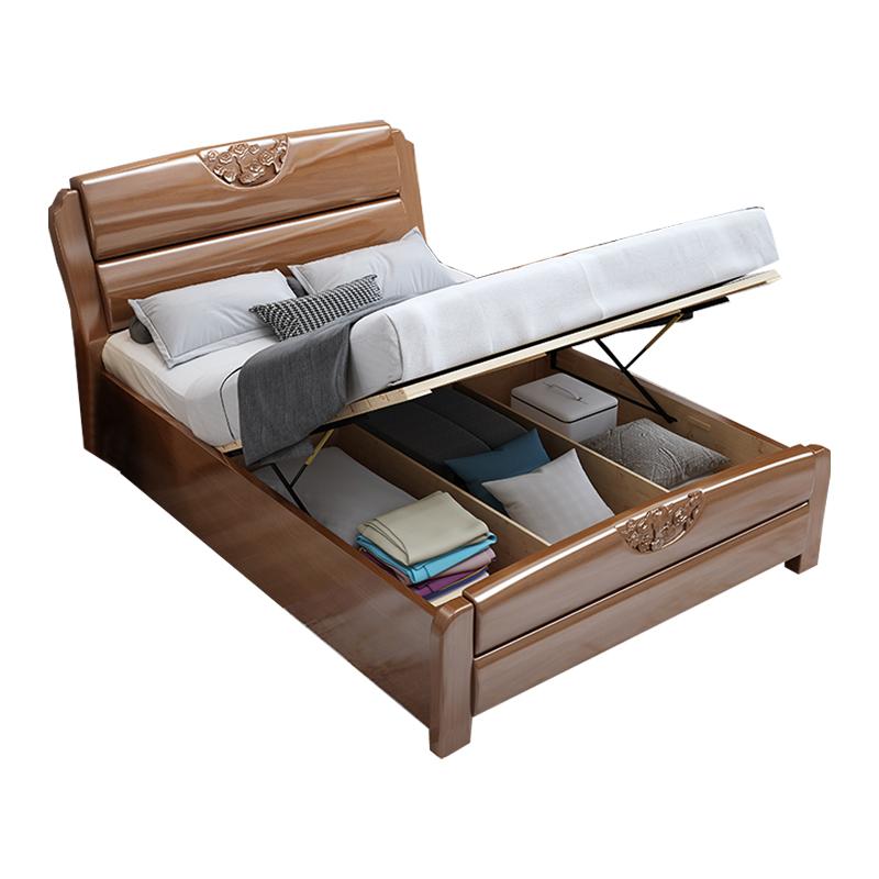 臻远 现代简约实木床,双人床,家用床,卧室床，ZY-SMC-134* 1800*2000*750mm 售卖规格：1张