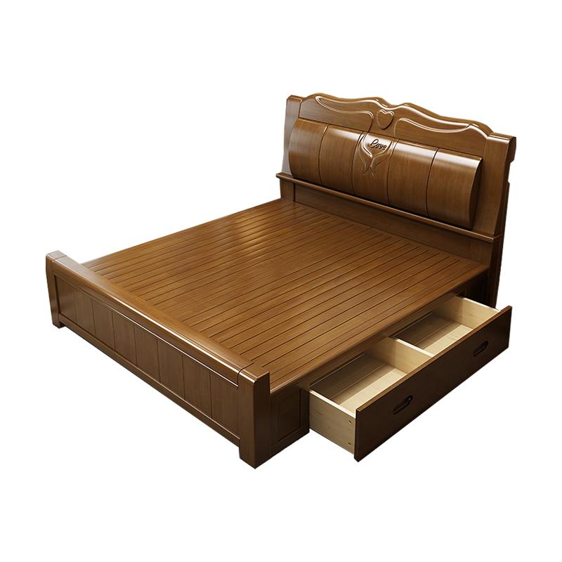 臻远 现代简约实木床,双人床,家用床,卧室床，ZY-SMC-165* 1800*2000*750mm 售卖规格：1张