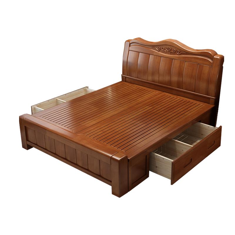 臻远 现代简约实木床,双人床,家用床,卧室床，ZY-SMC-75* 1500*2000*750mm 售卖规格：1张