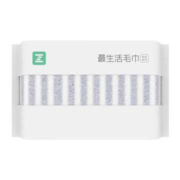 最生活 毛巾，A-1171 条纹纯棉 净重135g 34cm×80cm 随机色 售卖规格：1条