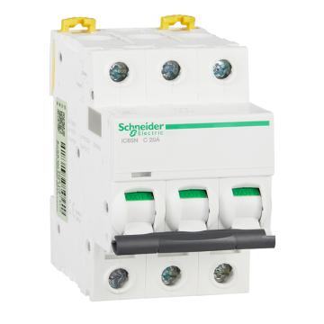 施耐德 微型断路器 iC65N(A9) 3P 20A C型，A9F18320 售卖规格：1个