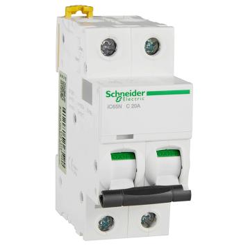 施耐德 微型断路器 iC65N(A9) 2P 20A C型，A9F18220 售卖规格：1个