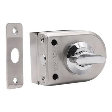 安赛瑞 无框玻璃门地锁，5D00752 304不锈钢 长约77mm 单门-半圆旋扭款 售卖规格：1把