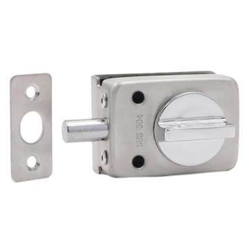 安赛瑞 无框玻璃门地锁，5D00753 304不锈钢 长约61mm 单门-方形小号旋钮款 售卖规格：1把