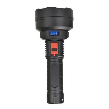 安赛瑞 手电筒，1G00203 LED手提灯强光远射探照灯 HB789内置大容量电池+电量显示+USB充电 塑料 19.6x8cm 售卖规格：1盒