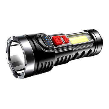 安赛瑞 手电筒，1G00204 LED手提灯强光远射探照灯 HB822内置大容量电池+电量显示+USB充电 塑料 14.5x5.7cm 售卖规格：1盒