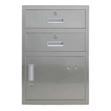 震怡 不锈钢二抽一门矮柜201款，ZY-BXGWJGECYM01 440*400*650mm 厚度0.5mm 售卖规格：1台