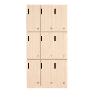 震怡 薄边拆装转印浅樱桃木纹九门更衣柜，ZY-ZBGYGYTM9 W900*D400*H1850mm 厚度0.8mm 售卖规格：1台