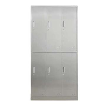 震怡 不锈钢更衣柜6门201款，ZY-BXGGYG601 900*420*1800mm 厚度0.5mm 售卖规格：1台